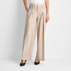Future Collective Mid-Rise Pleated Wide Leg Pants XS NWT